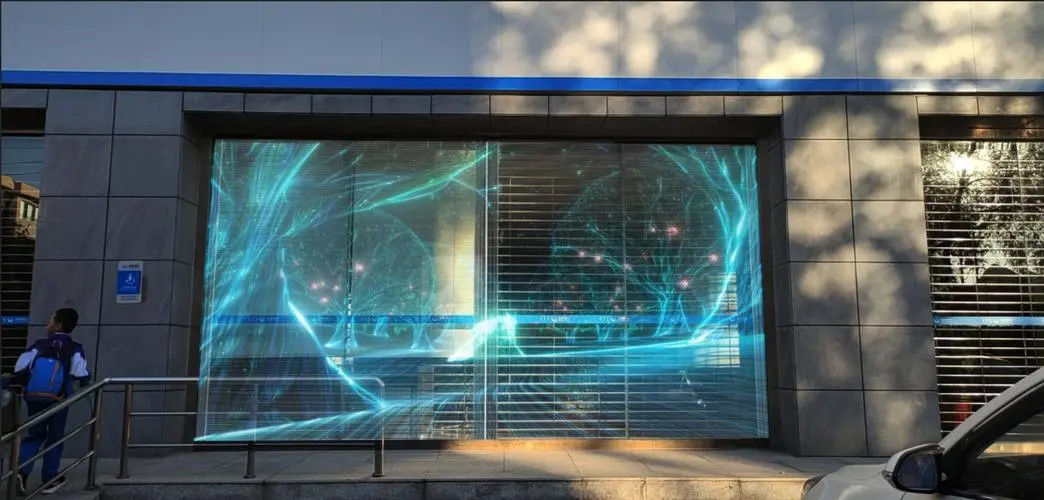 P3.97-7.81 Display de parede de vídeo LED aluguer Transparente a cores completas