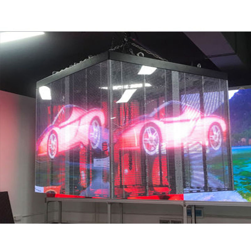 Painel de exibição LED transparente HD de vidro P3.91-7.8 para interiores e exteriores