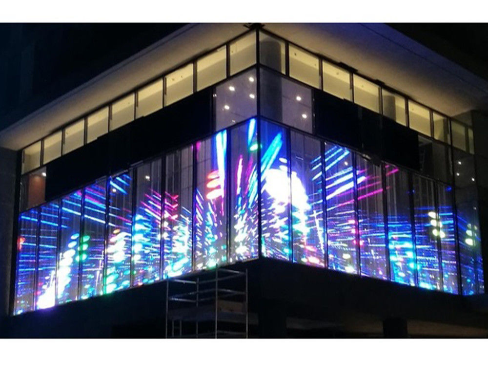 P2.6-5.2 HD Painel de exibição LED transparente 2500nits Instalação pendurada