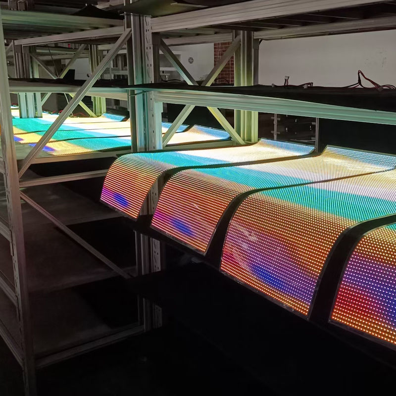 P6 P10 Painel de exibição LED transparente Flexível em cores completas para interiores