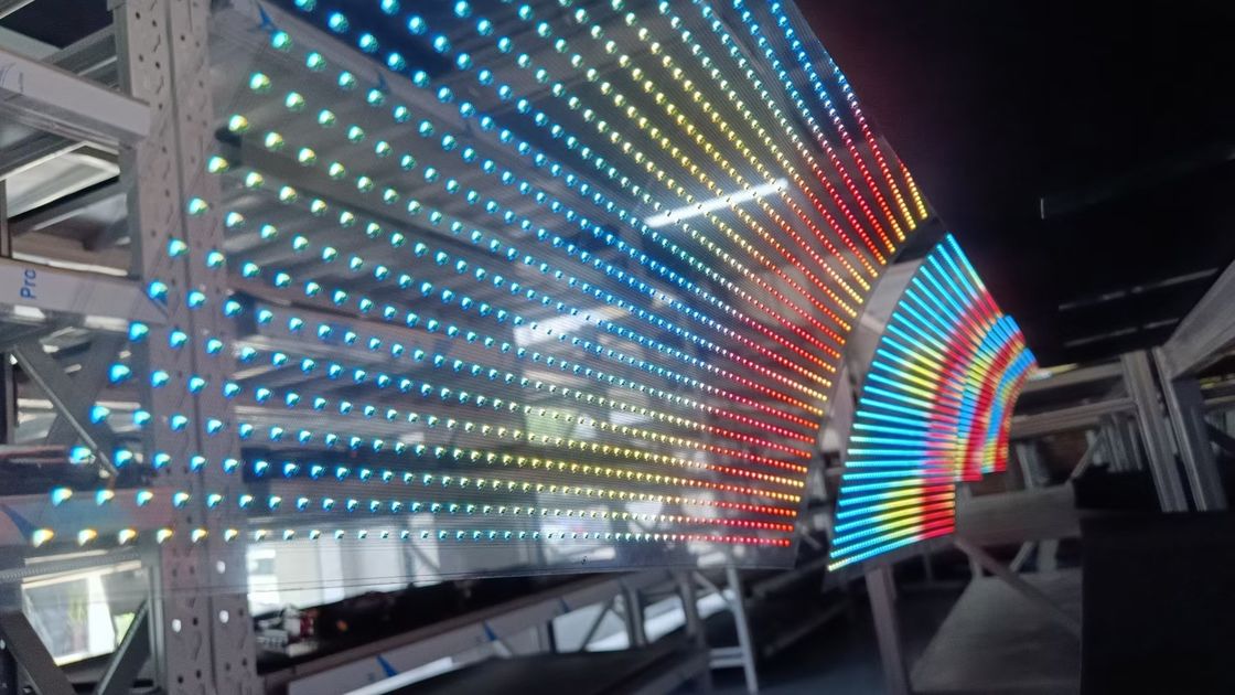 P6 P10 Painel de exibição LED transparente Flexível em cores completas para interiores