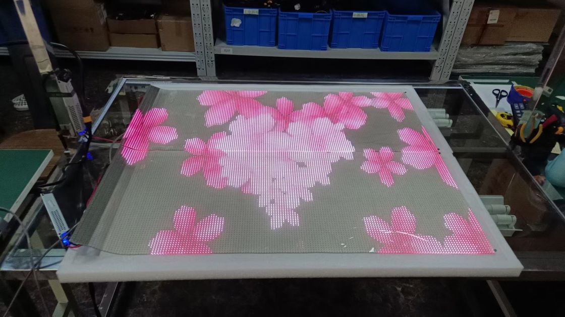 P6 P10 Painel de exibição LED transparente Flexível em cores completas para interiores