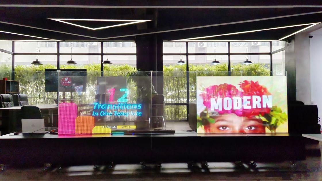Indoor Waterproof Transparent LED Signage, Multicolor LED Transparent Film Screen