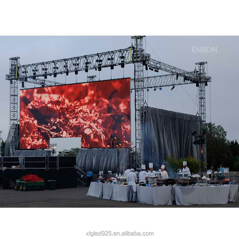 Display LED de aluguer de palco ao ar livre P2.97mm IP65 à prova d'água 5000cd/m2