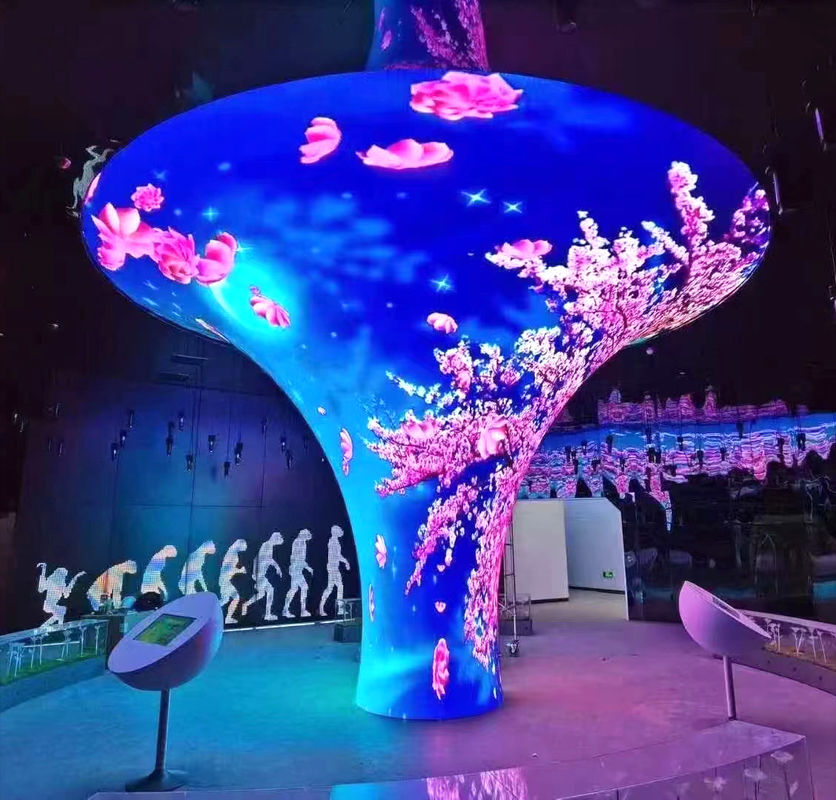 Display LED flexível leve Mural de tela Multicolor 2mm Pitch de pixels