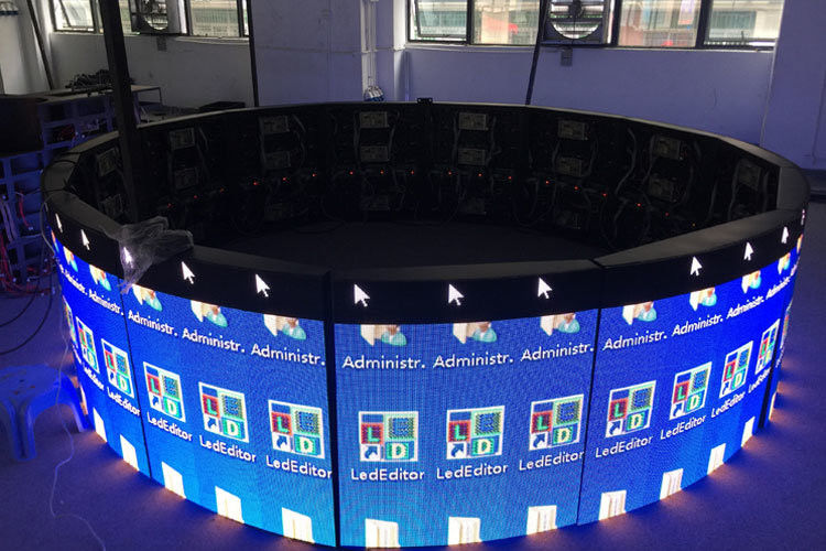 Muralha de vídeo LED curva de canto sem costura, Exibição LED Display Soft Module
